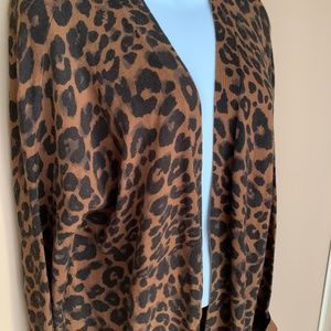 Sanctuary long leopard Black and brown cardigan. Sz M